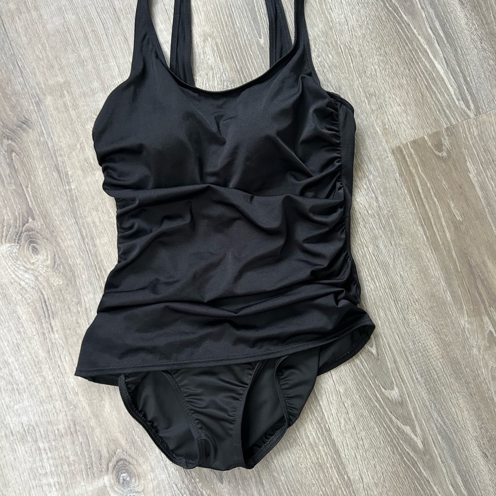 Lands' End Black Women's One Piece Swimsuit